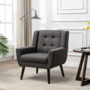 Modern dark gray soft velvet material ergonomics accent chair main photo