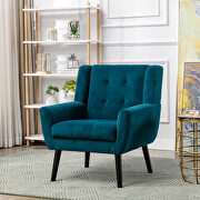 W087 (Teal) Modern teal soft velvet material ergonomics accent chair