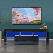Black high glossy morden TV stand with led lights main photo