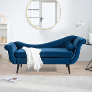 TD02 (Blue) Blue fabric gorgeous wave back design chaise lounge
