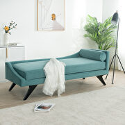 Green fabric right square arm reclining chaise lounge main photo