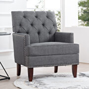 W524 (Gray) Gray fabric upholstery traditional style wide armchair
