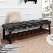 M433 (Black) Black pu wooden base upholstered bench