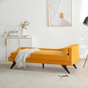 C004 (Yellow) Yellow fabric right square arm reclining chaise lounge