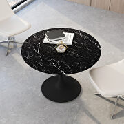 Marble round mdf top modern dining table with metal base main photo