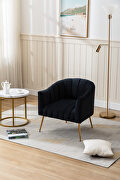 W499 (Black) Wide tufted black velvet barrel chair