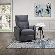 Gray fabric recliner chair with power function main photo