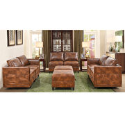Brown tech cloth modular combination sofa with reversible storage seat main photo