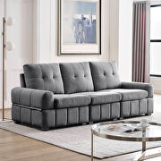Dark gray fabric modern tufted sofa with storage space main photo