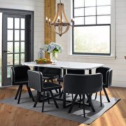 7-piece dining set: marble table top and 6 chairs