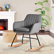Dark gray fabric rocking chair main photo