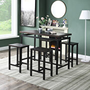 U_style counter height table with 4 chairs in espresso/ black main photo