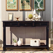 Espresso console table with projecting drawers and long shelf main photo