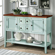 W263 (Blue) Retro blue cambridge series buffet sideboard console table with bottom shelf