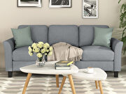 3-seat gray linen fabric sofa main photo