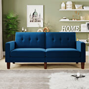 Sofa bed blue velvet fabric upholstery living room sofa