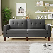 Sofa bed gray linen fabric upholstery living room sofa