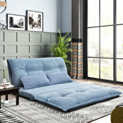 Wilco (Blue) Adjustable foldable modern leisure sofa bed video gaming sofa with two pillows