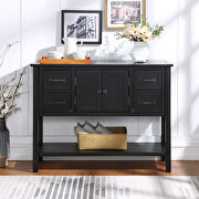 W620 (Black) Black pine ustyle modern console table sofa table