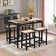 Oak 5-piece kitchen counter height table set main photo