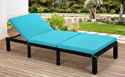 L756 (Blue) Patio furniture outdoor adjustable pe rattan wicker chaise lounge chair sunbed