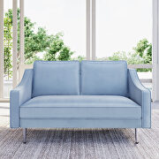 Blue velvet morden style couch furniture upholstered loveseat sofa