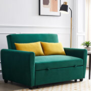 Modern green velvet sofa with pull-out sleeper bed main photo