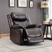Brown pu leather manual recliner chair