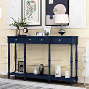 U_style solid navy wood console table main photo