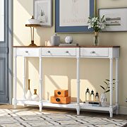 U_style solid white wood console table main photo