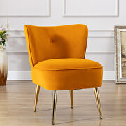 Accent living room side wingback chair ginger velvet fabric