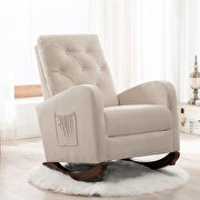 Beige fabric padded seat high back comfortable rocking chair main photo