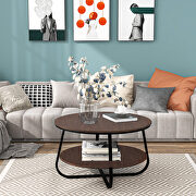 Industrial design round modern brown coffee table main photo