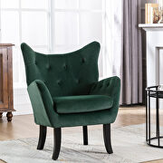 W633 (Green) Green velvet wingback modern tufted accent chair