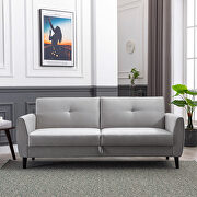 WF312 (Gray) Gray velvet modern convertible futon sofa bed with storage box