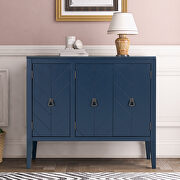 Navy blue modern accent storage wooden cabinet with adjustable shelf main photo