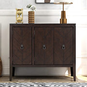 Brown modern accent storage wooden cabinet with adjustable shelf main photo