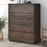 Midcentury modern 4 drawers chest in dark brown main photo