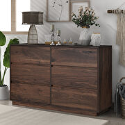 Midcentury modern 6 drawers dresser in dark brown main photo