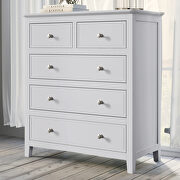 5 drawers solid wood chest in white main photo