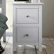 2 drawers solid wood nightstand in white main photo