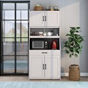 WF289 (Antique White) Onebody style storage buffet with doors and adjustable shelves in antique white
