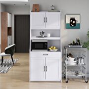 WF289 (White) Onebody style storage buffet with doors and adjustable shelves in white