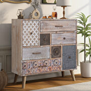 Accent storage cabinet with 8 drawers in brown main photo