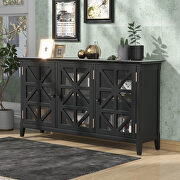 U_style black accent cabinet with 3 doors and adjustable shelves main photo