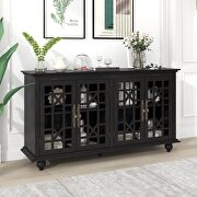 Sideboard with adjustable height shelves and 4 doors in espresso main photo