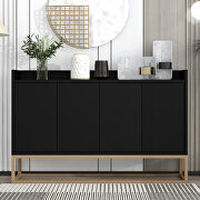 AA298 (Black) Modern sideboard elegant buffet cabinet with large storage space in black