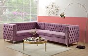 L711 (Purple) Purple velvet button tufting sectional sofa
