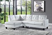 White pu jeimmur sectional sofa main photo