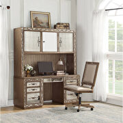 Computer desk and hutch in antique gold main photo
